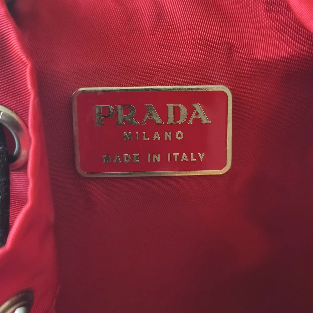 Y2K Prada Red Nylon Backpack Utility Tactical Vintage - Adjustable Waist Strap